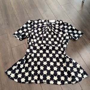 Kate Spade Black & White Short Sleeve blouse